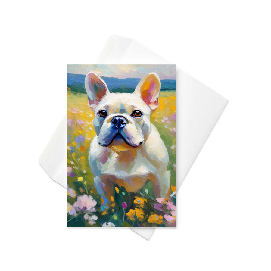 PugMug Custom White French Bulldog Greeting Card