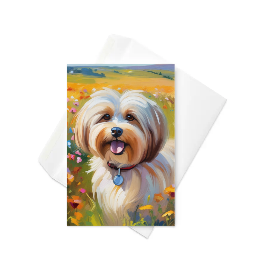 PugMug Custom Tan Havanese Dog Greeting Card