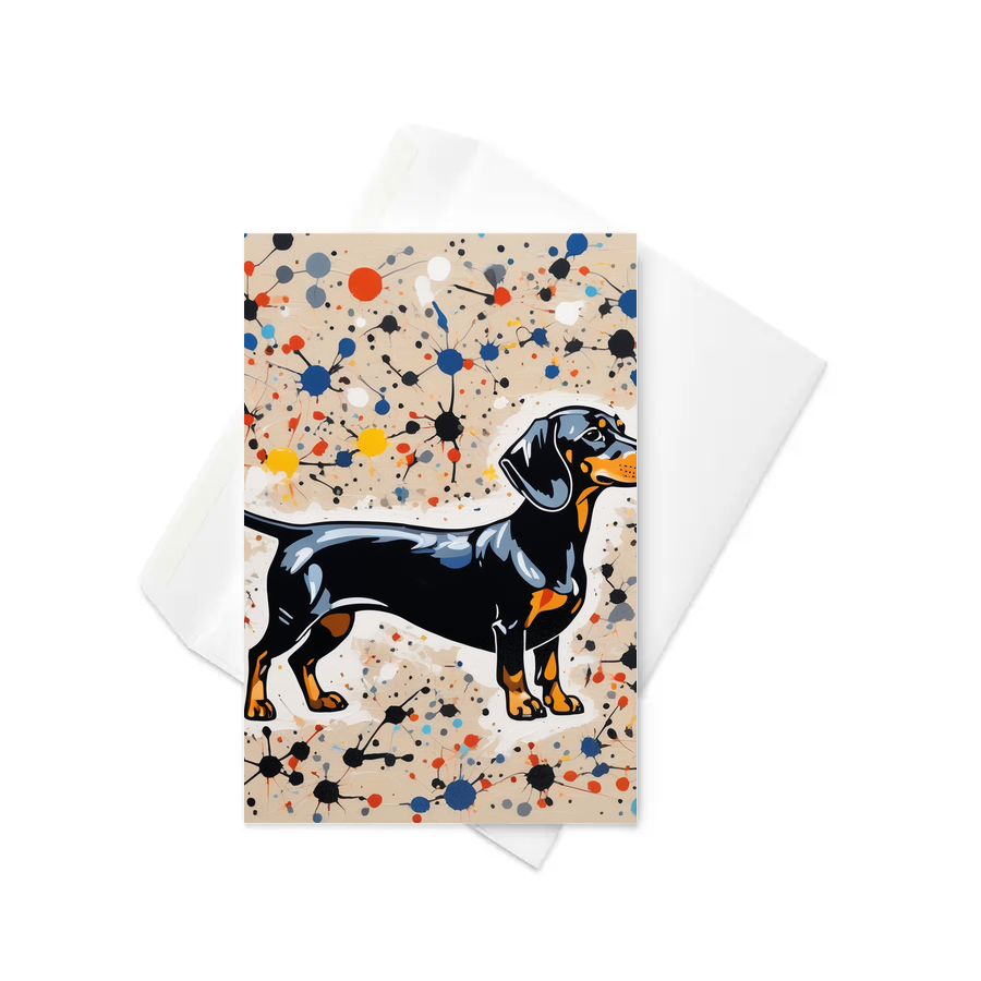 PugMug Custom Black Dachshund Greeting Card