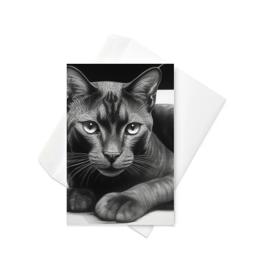 PugMug Custom Black Exotic Cat Greeting Card