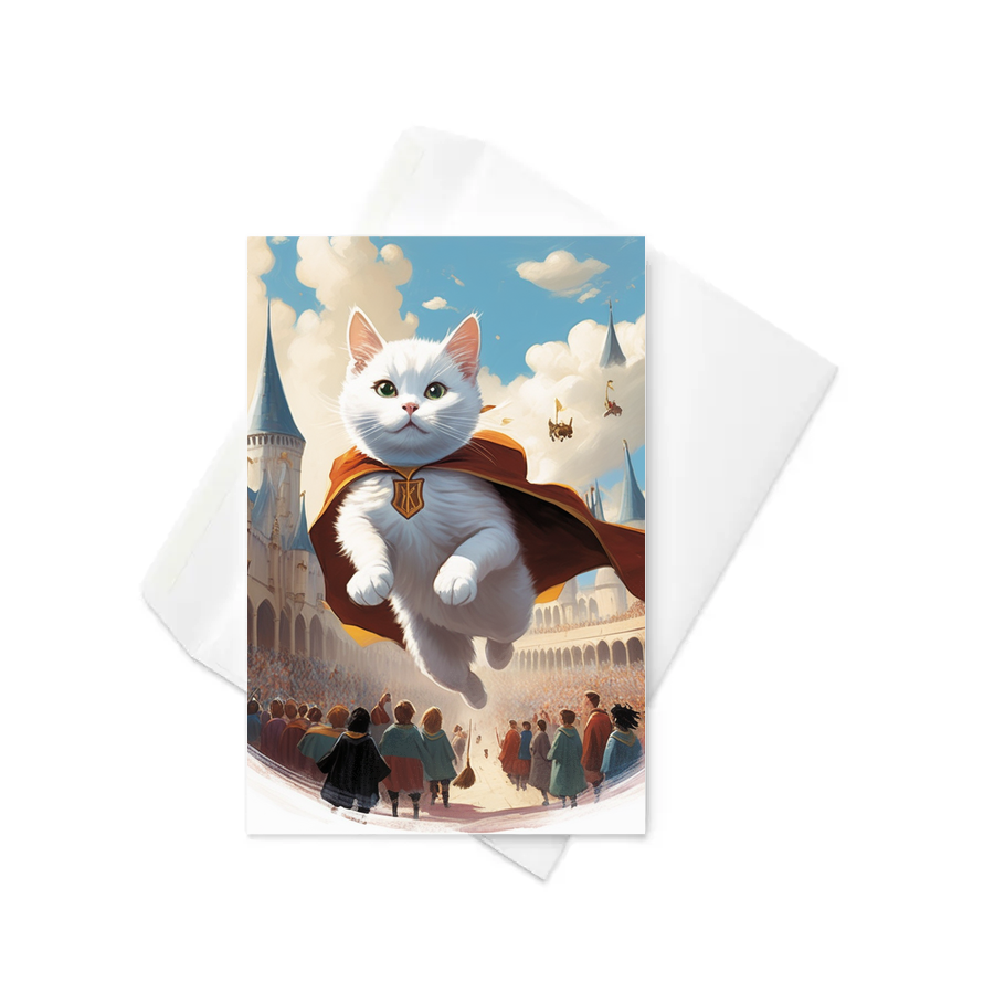 PugMug Custom White Companion Cat Greeting Card