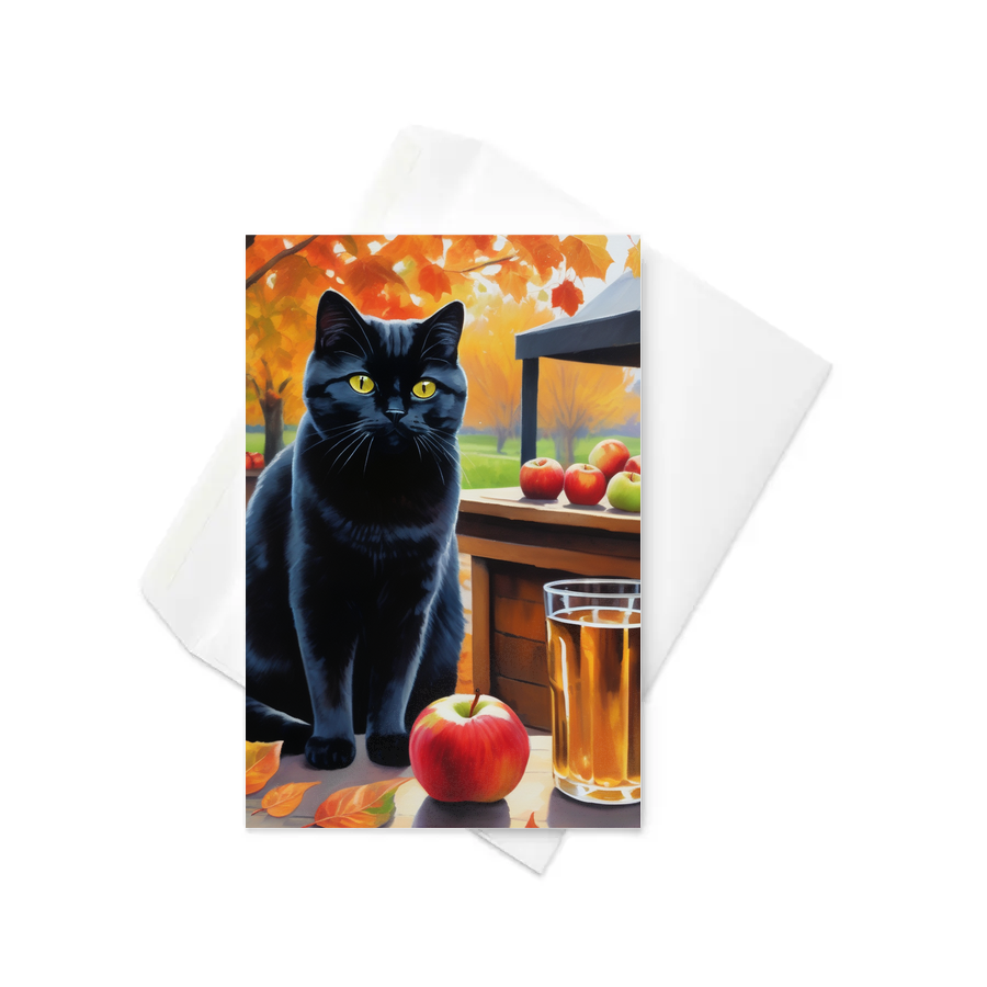 PugMug Custom Black British Shorthair Cat Greeting Card