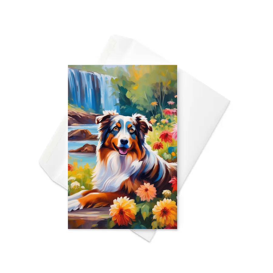 PugMug Custom Australian Shepherd Dog Greeting Card