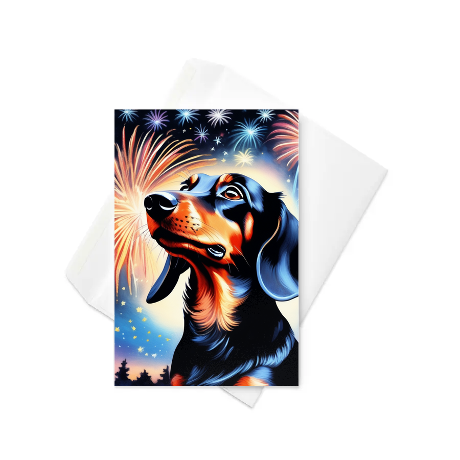 PugMug Custom Black Dachshund Greeting Card