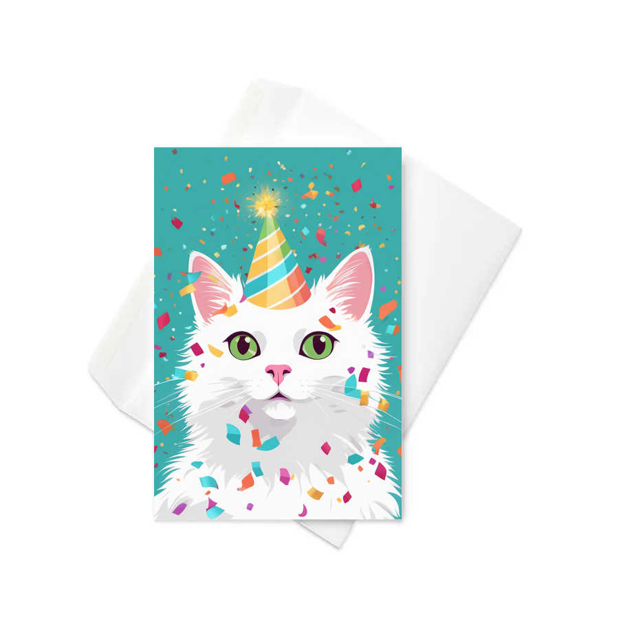 PugMug Custom White Companion Cat Greeting Card