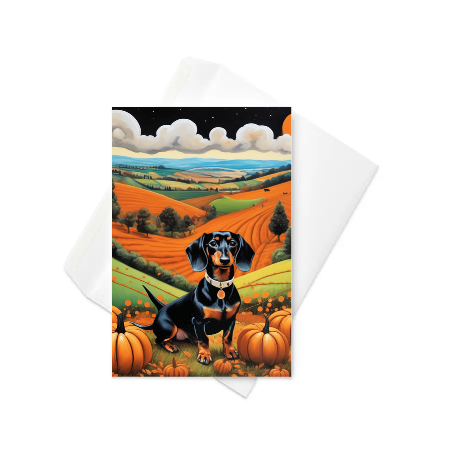 PugMug Custom Black Dachshund Greeting Card
