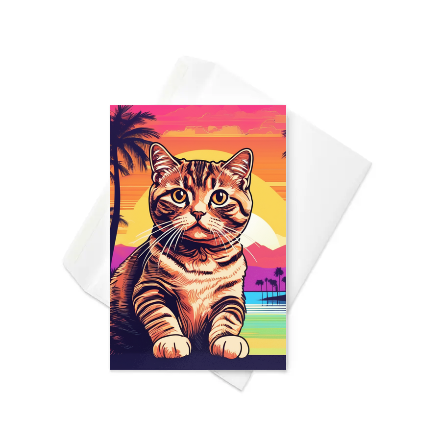 PugMug Custom Tabby Scottish Fold Cat Greeting Card