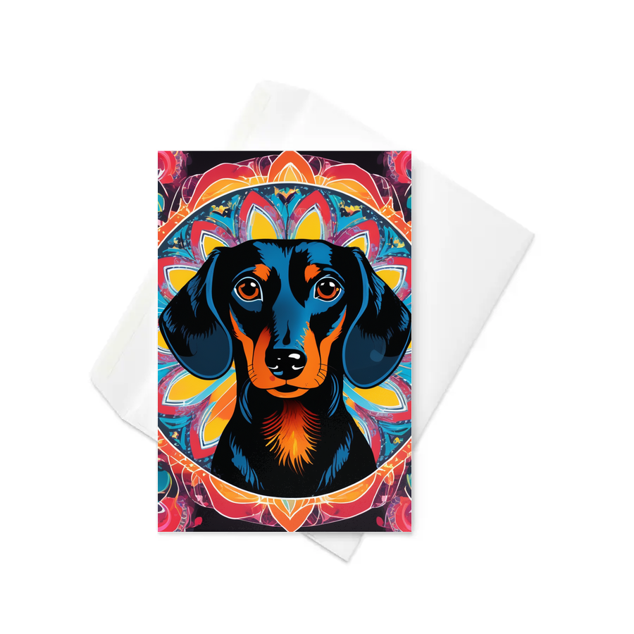 PugMug Custom Black Dachshund Greeting Card