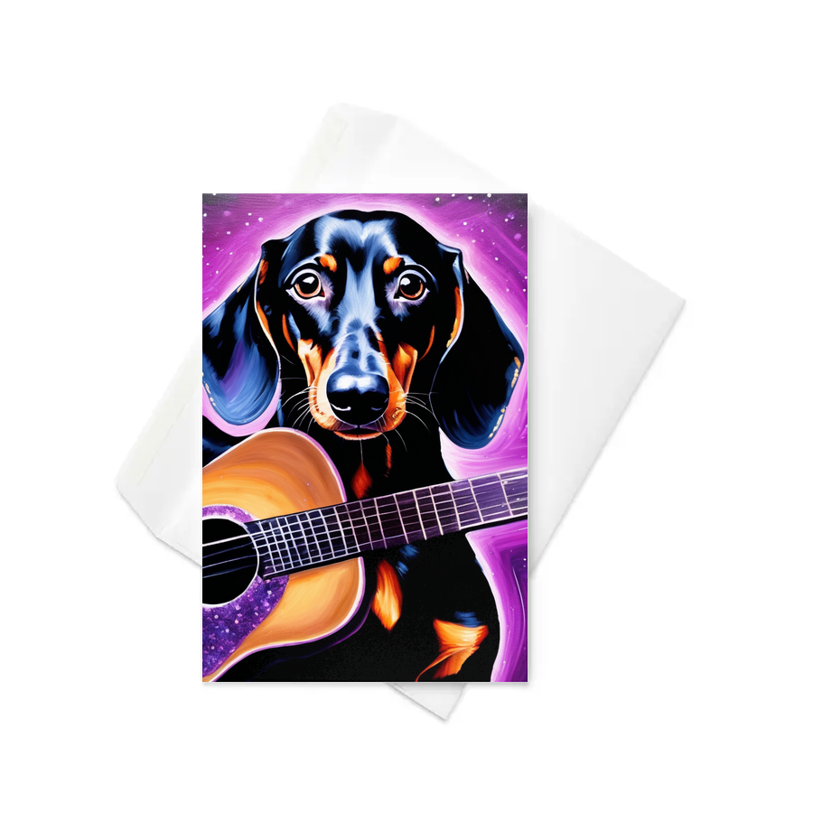 PugMug Custom Black Dachshund Greeting Card