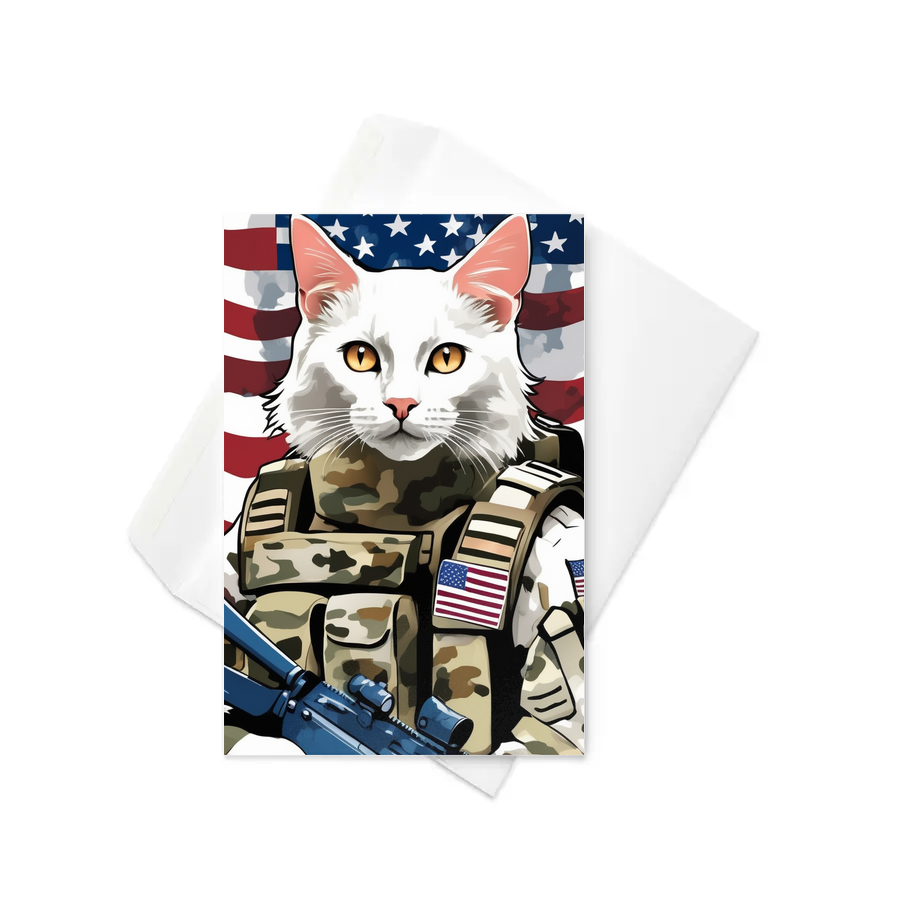 PugMug Custom White Companion Cat Greeting Card