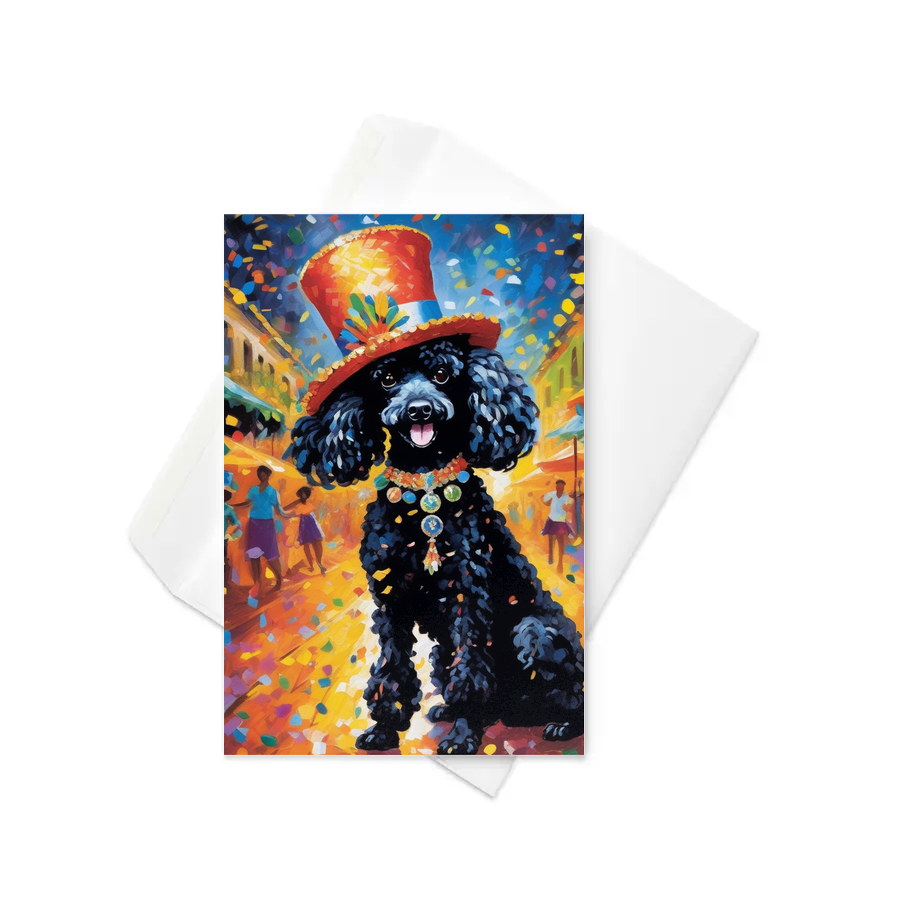 PugMug Custom Black Poodle Greeting Card