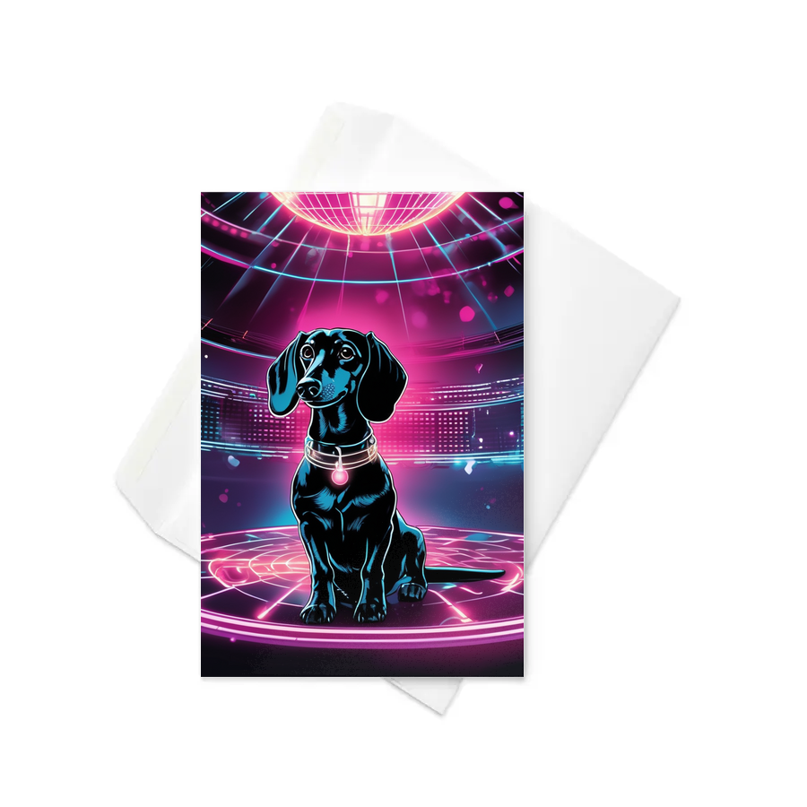 PugMug Custom Black Dachshund Greeting Card