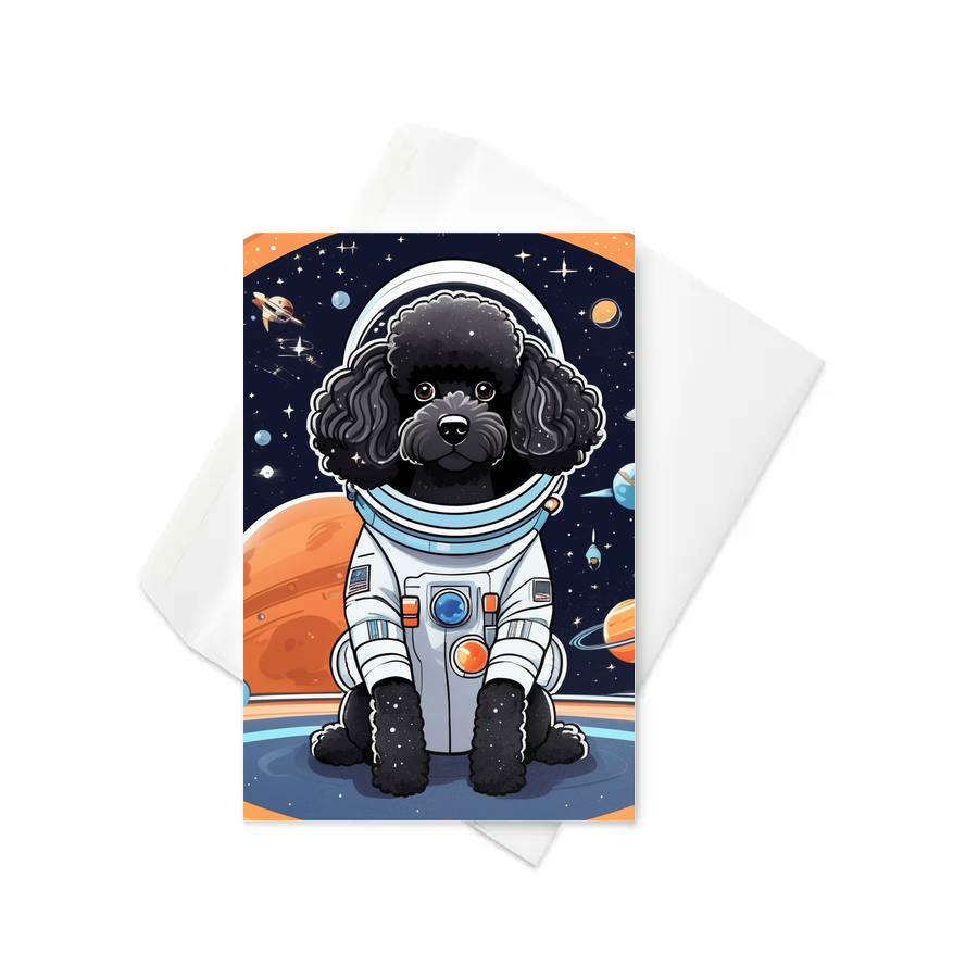 PugMug Custom Black Poodle Greeting Card