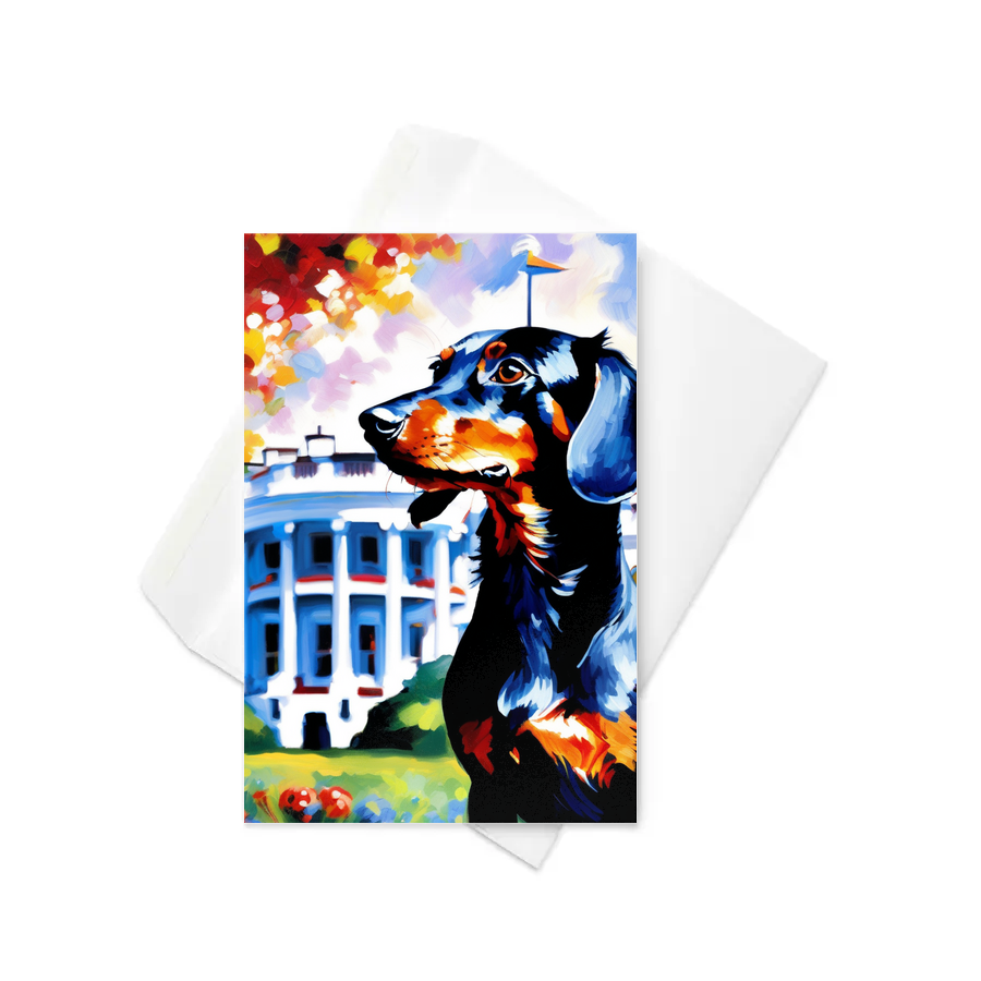 PugMug Custom Black Dachshund Greeting Card