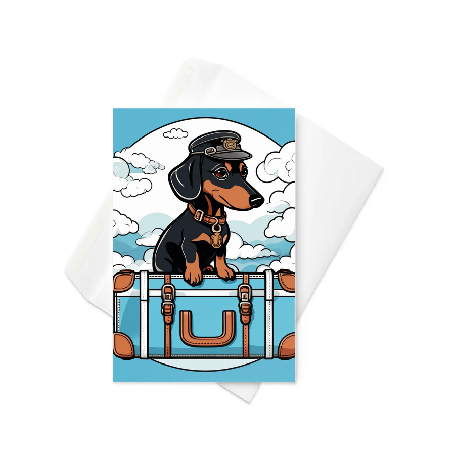 PugMug Custom Black Dachshund Greeting Card