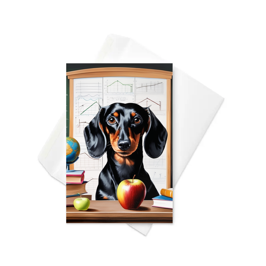 PugMug Custom Black Dachshund Greeting Card