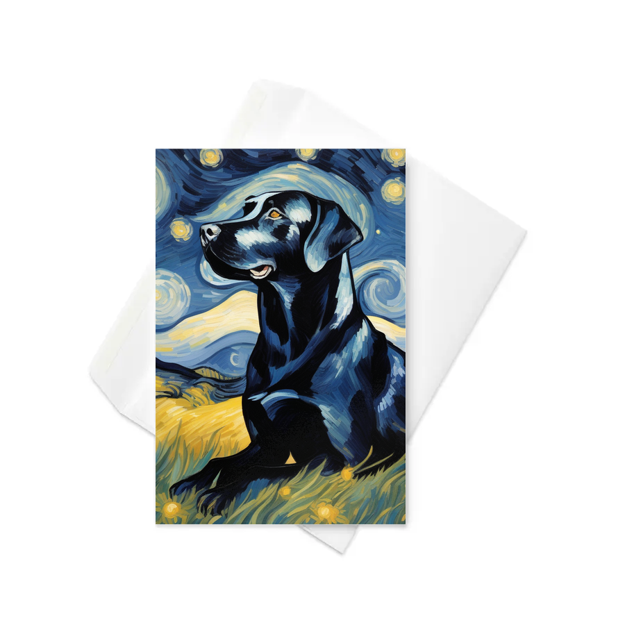 PugMug Custom Black Labrador Retriever Greeting Card