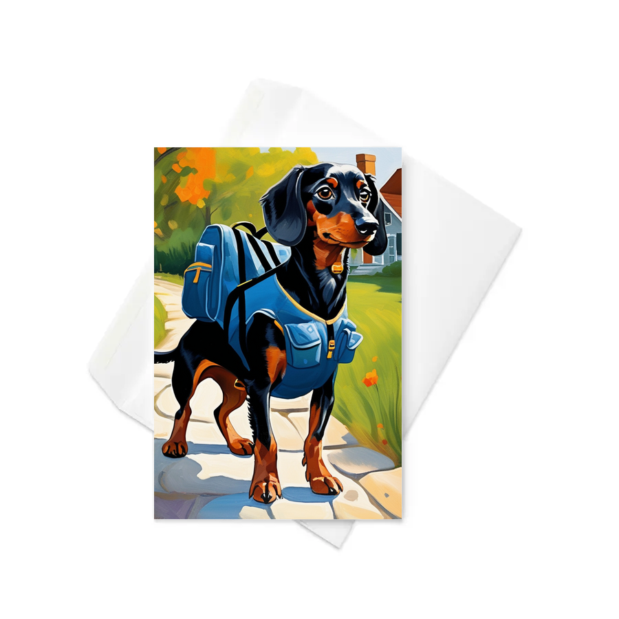 PugMug Custom Black Dachshund Greeting Card