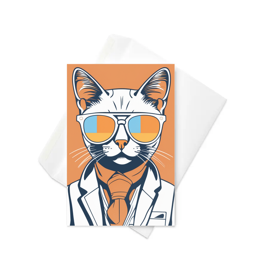 PugMug Custom White Companion Cat Greeting Card