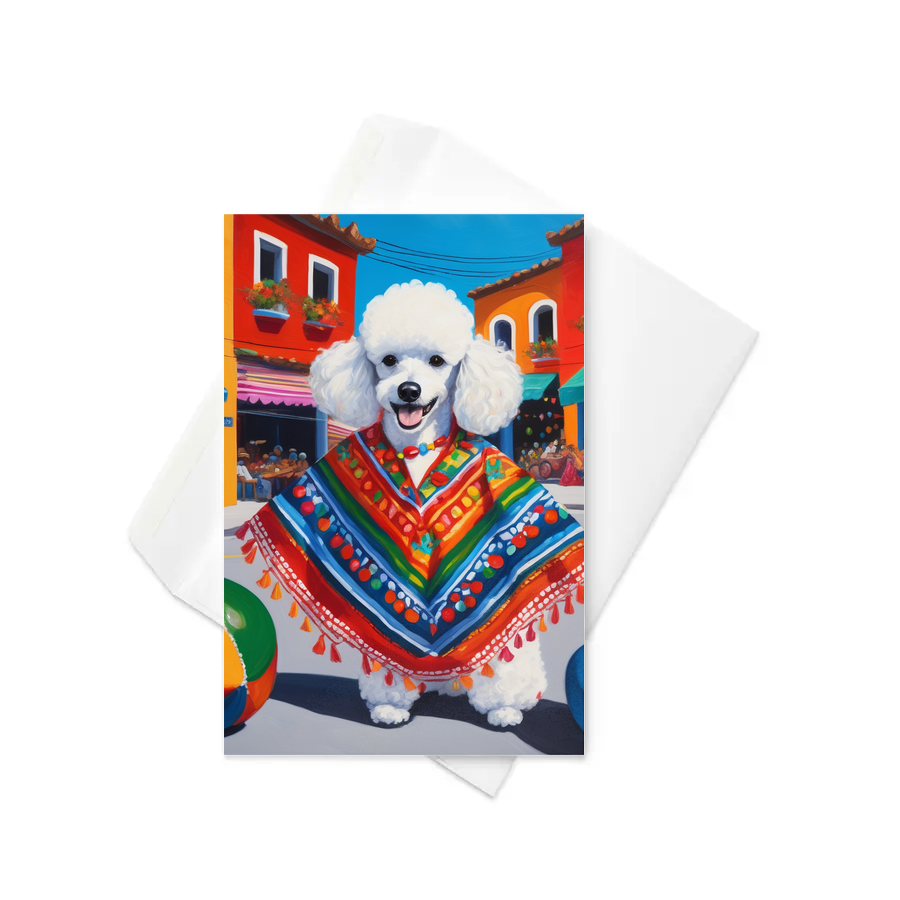 PugMug Custom White Poodle Greeting Card