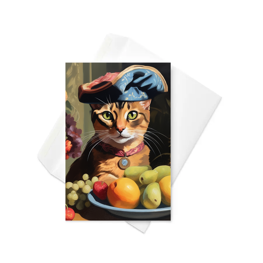PugMug Custom Tabby Abyssinian Cat Greeting Card