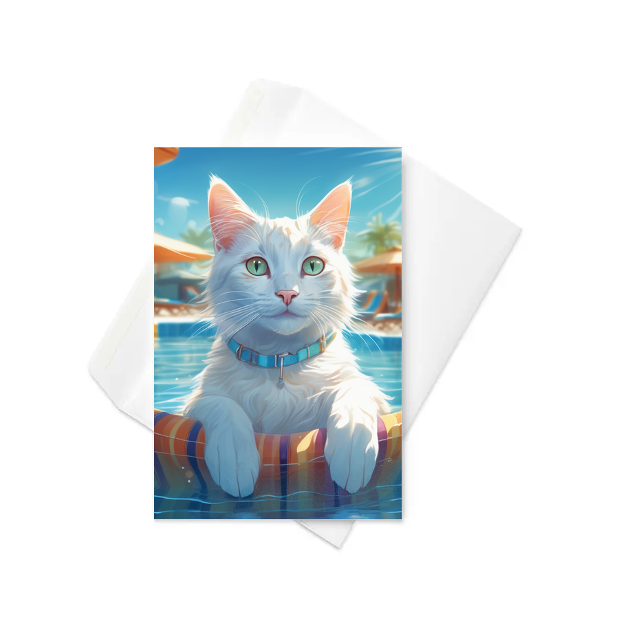 PugMug Custom White Companion Cat Greeting Card