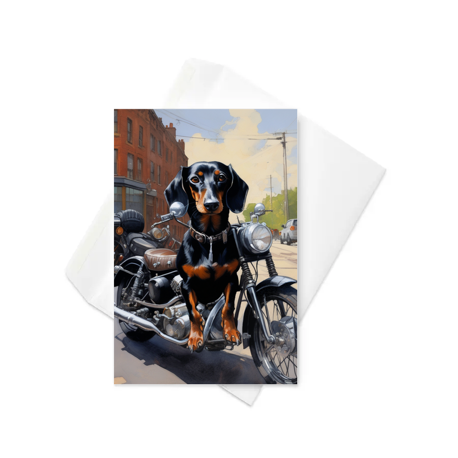 PugMug Custom Black Dachshund Greeting Card