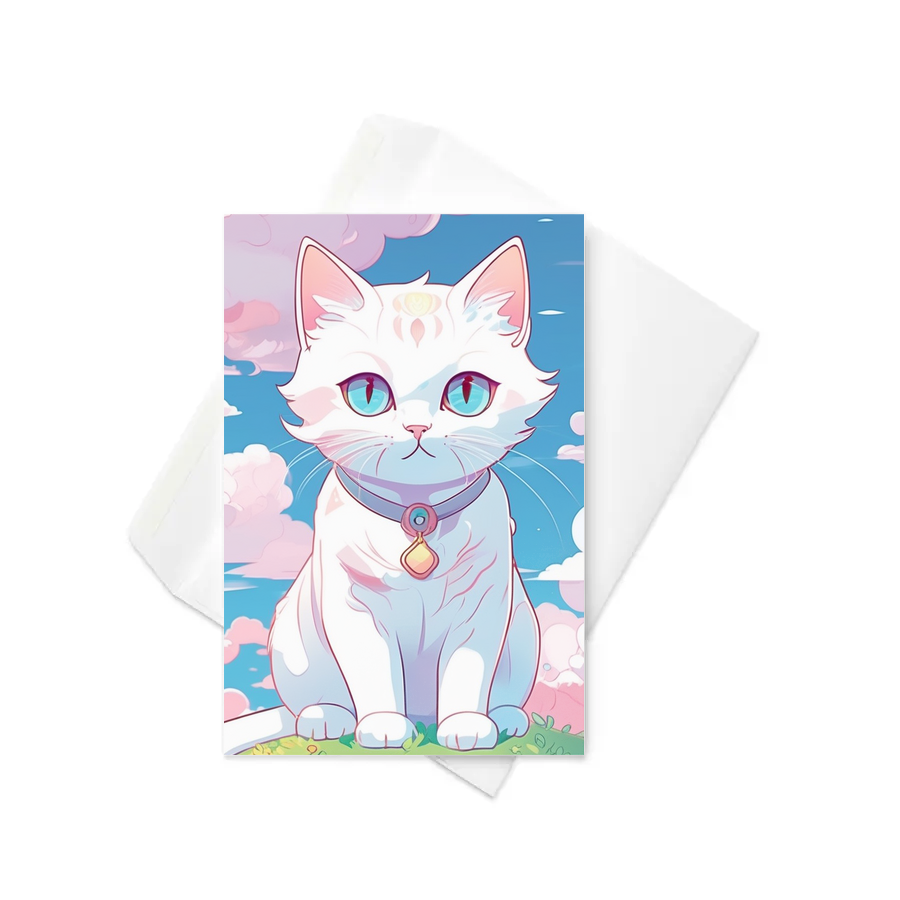 PugMug Custom White Companion Cat Greeting Card