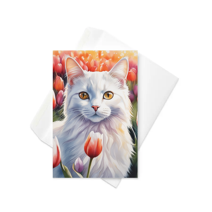 PugMug Custom White Companion Cat Greeting Card