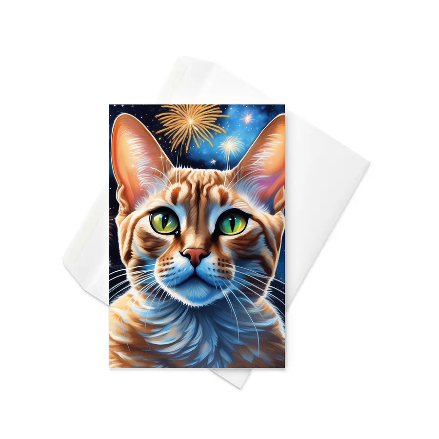 PugMug Custom Tabby Devon Rex Cat Greeting Card