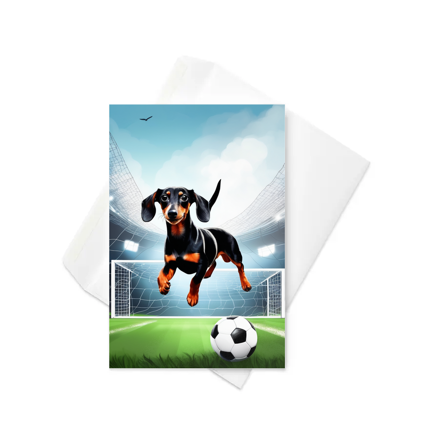PugMug Custom Black Dachshund Greeting Card