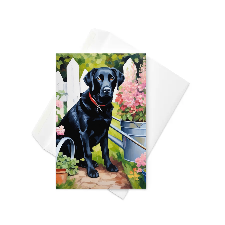 PugMug Custom Black Labrador Retriever Greeting Card