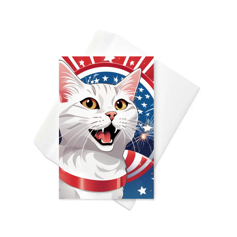 PugMug Custom White Companion Cat Greeting Card