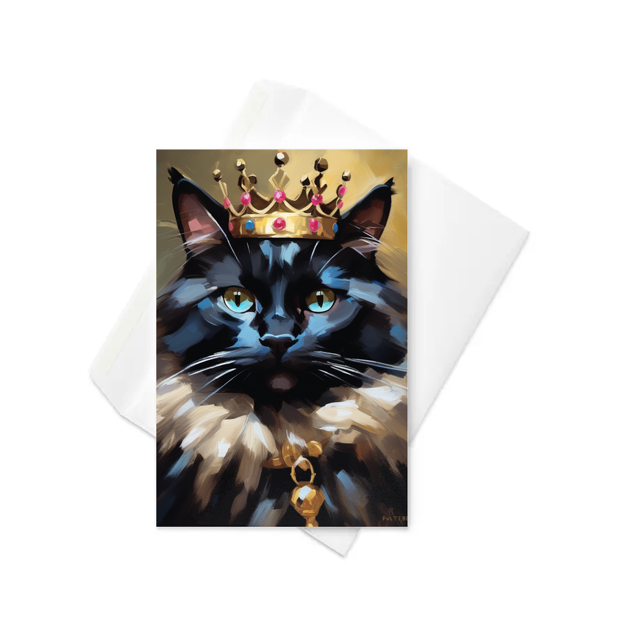 PugMug Custom Black Ragdoll Cat Greeting Card