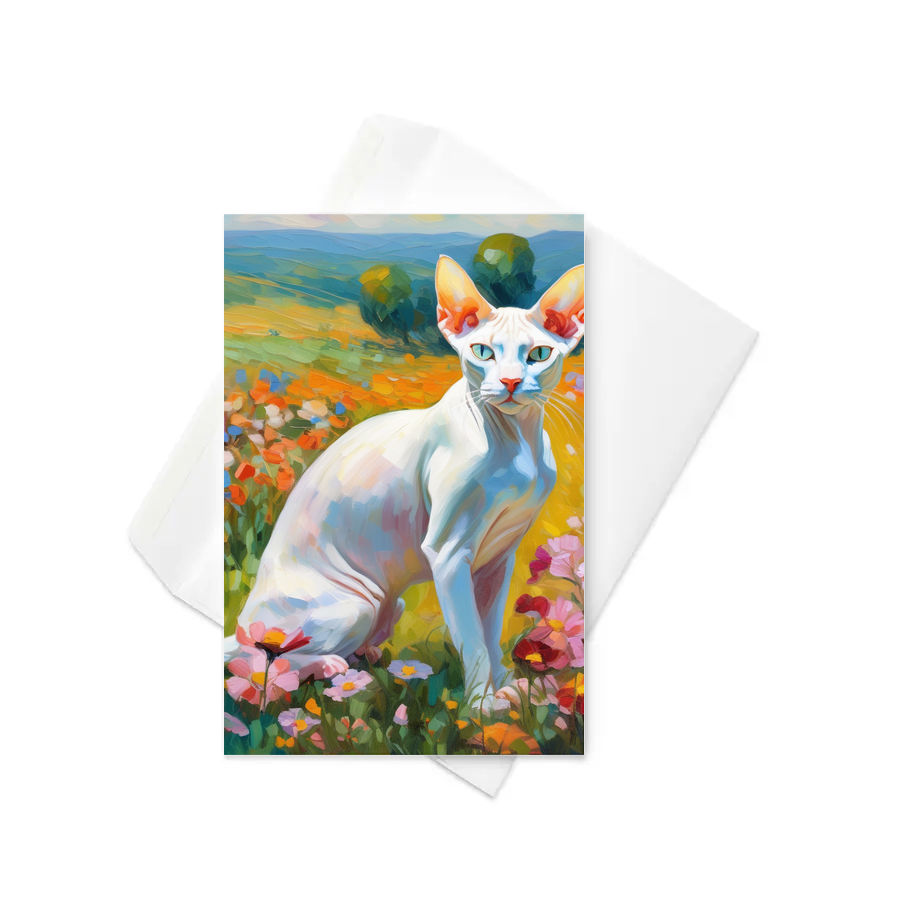 PugMug Custom White Sphynx Cat Greeting Card