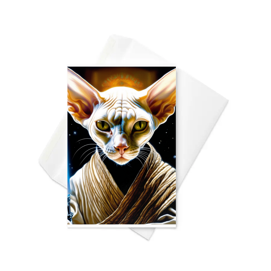 PugMug Custom White Sphynx Cat Greeting Card