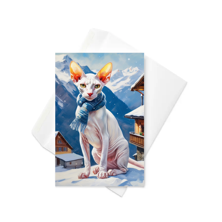 PugMug Custom White Sphynx Cat Greeting Card