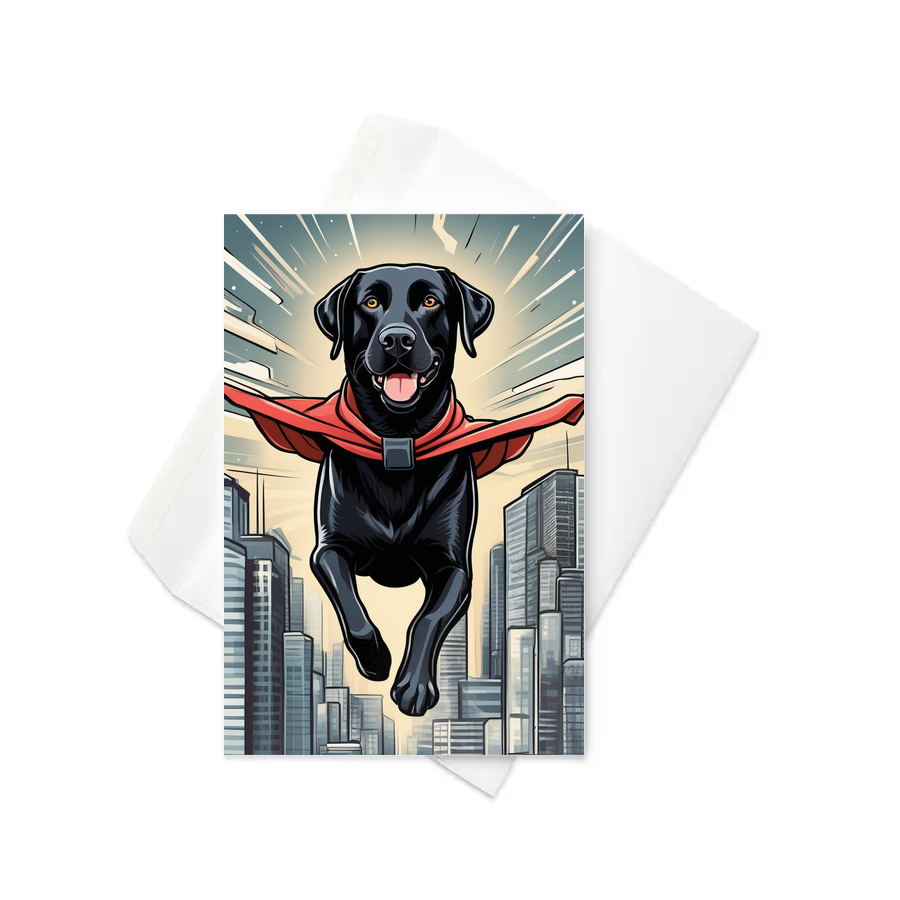 PugMug Custom Black Labrador Retriever Greeting Card