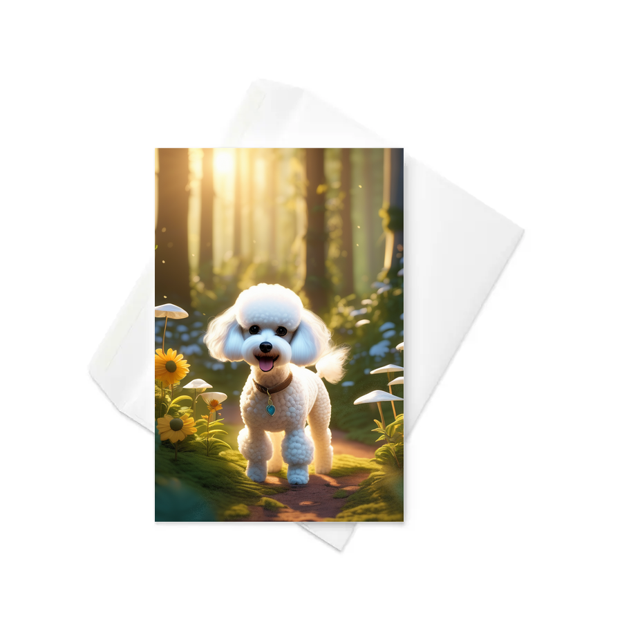 PugMug Custom White Poodle Greeting Card