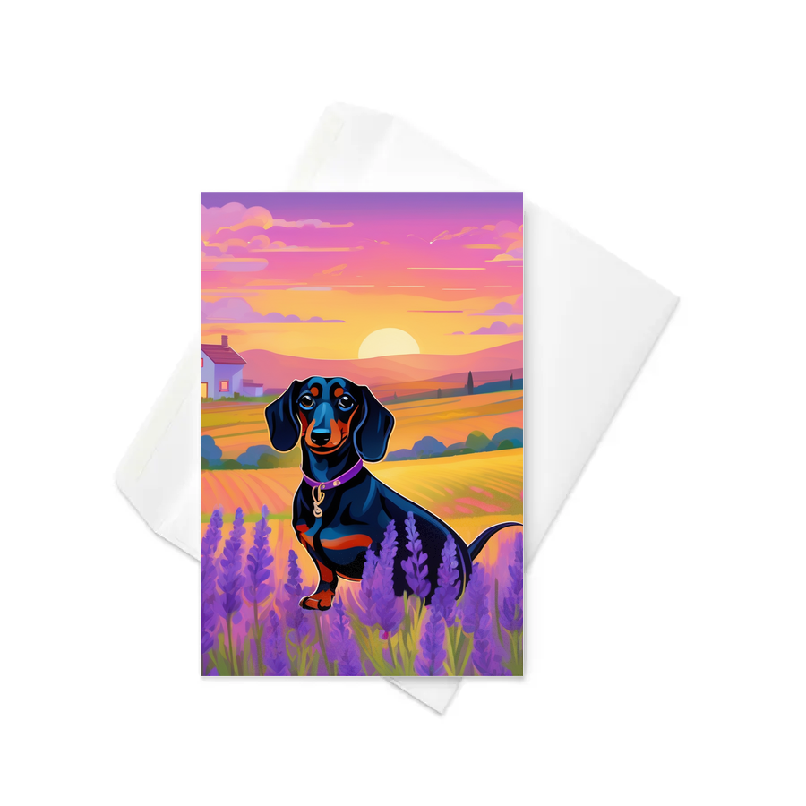 PugMug Custom Black Dachshund Greeting Card