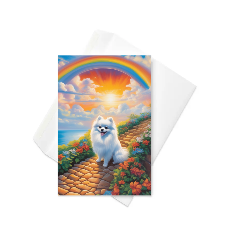 PugMug Custom White Pomeranian Greeting Card