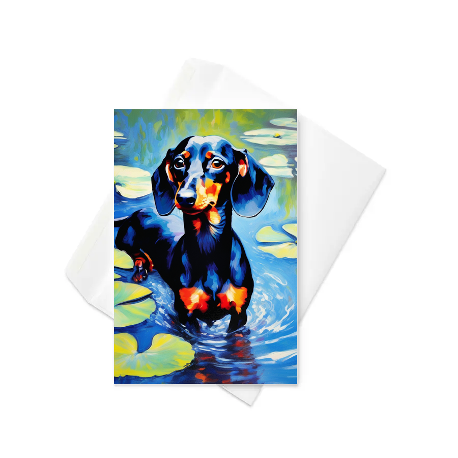 PugMug Custom Black Dachshund Greeting Card