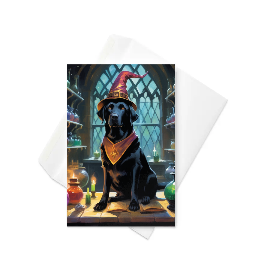 PugMug Custom Black Labrador Retriever Greeting Card