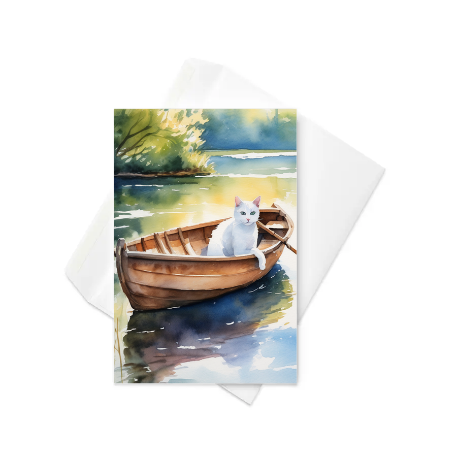 PugMug Custom White Companion Cat Greeting Card