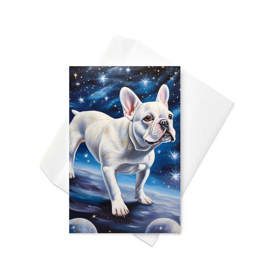 PugMug Custom White French Bulldog Greeting Card