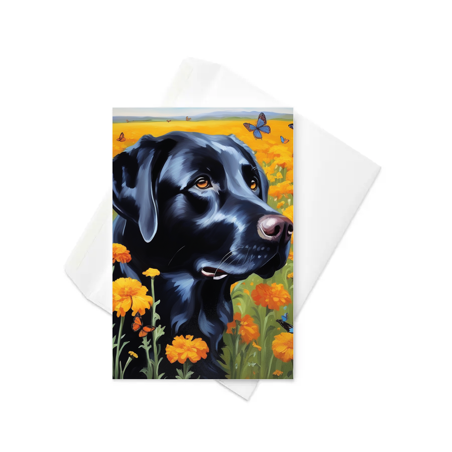 PugMug Custom Black Labrador Retriever Greeting Card
