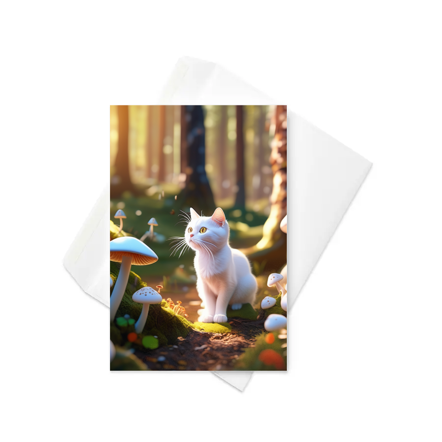 PugMug Custom White Companion Cat Greeting Card