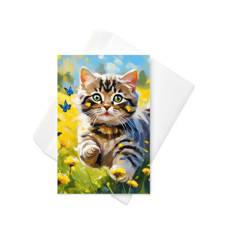 PugMug Custom Tabby Scottish Fold Cat Greeting Card