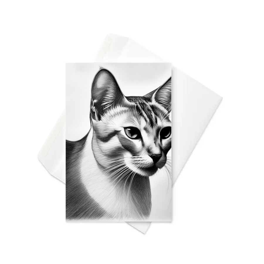 PugMug Custom White Abyssinian Cat Greeting Card