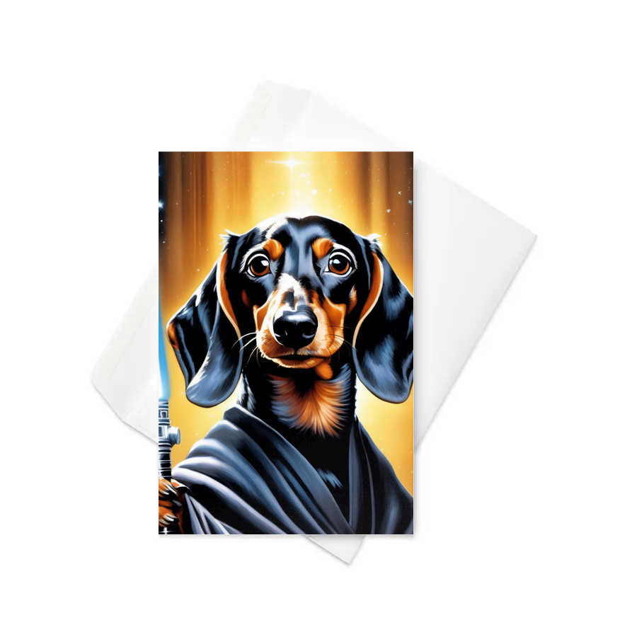 PugMug Custom Black Dachshund Greeting Card